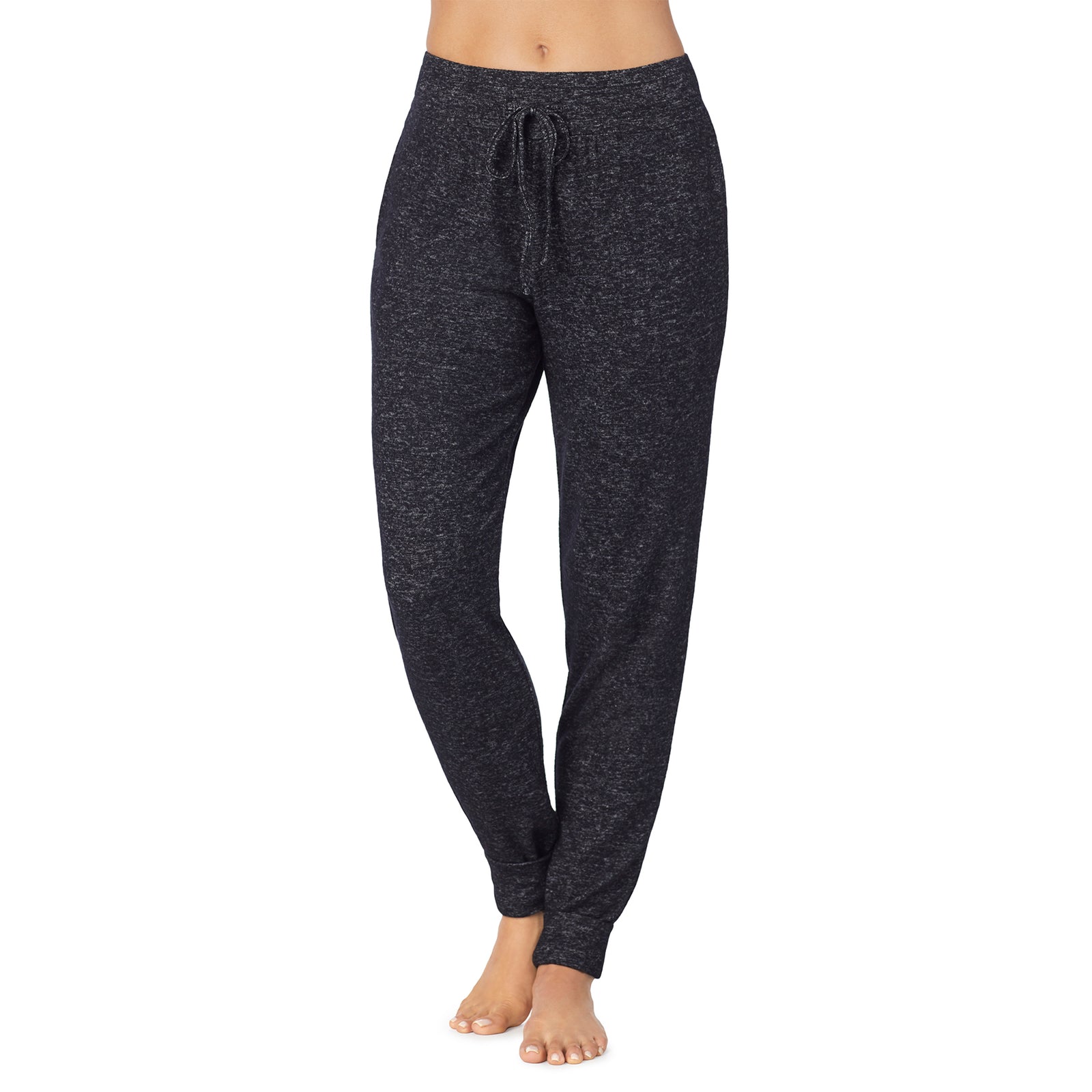 Marled Dark Charcoal;@A lady wearing SoftKnit Jogger in Marled Dark Charcoal  