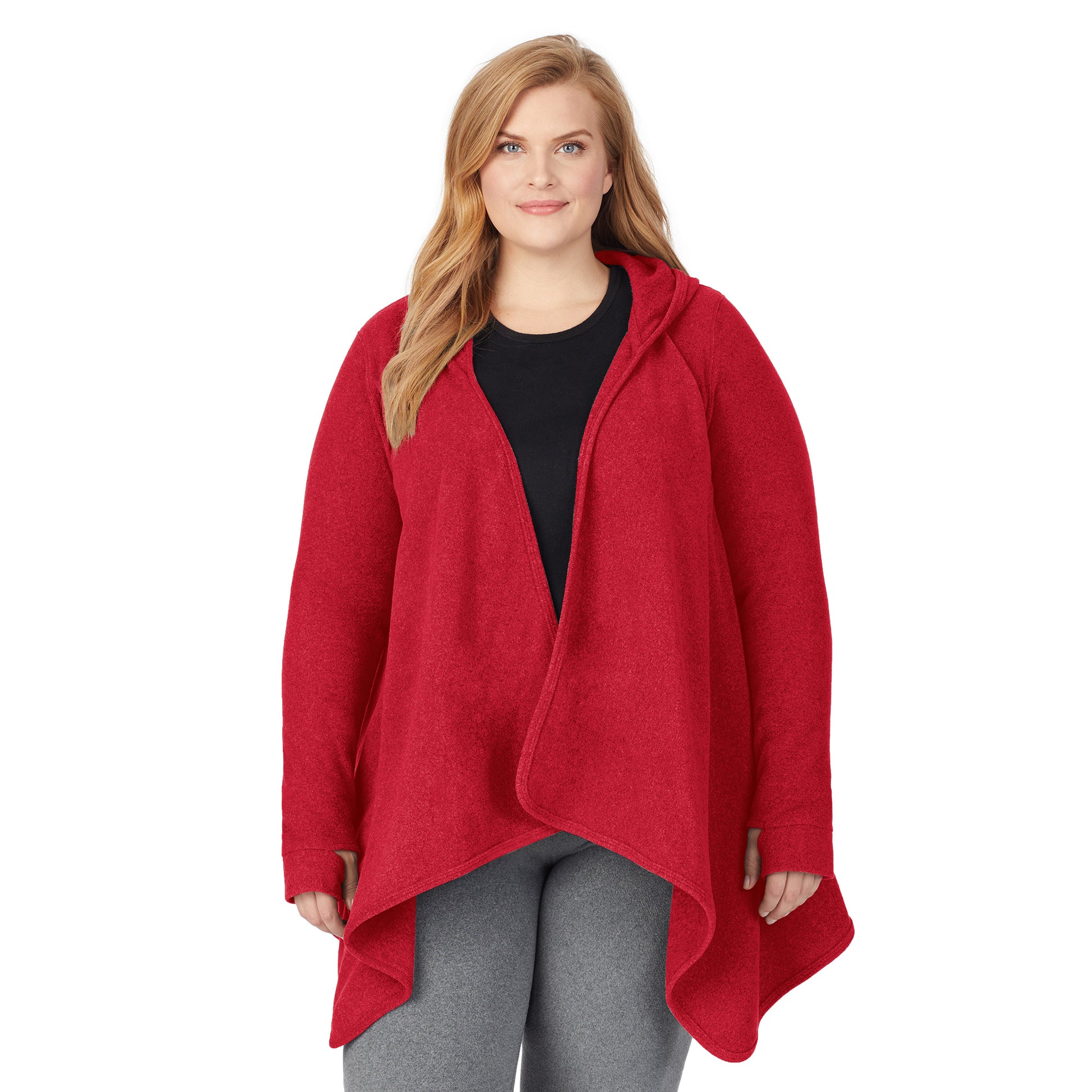 Deep red;Model is wearing size 1x. She is 5&#39;9&quot;, Bust 38&quot;, Waist 36&quot;, Hips 48.5&quot;.