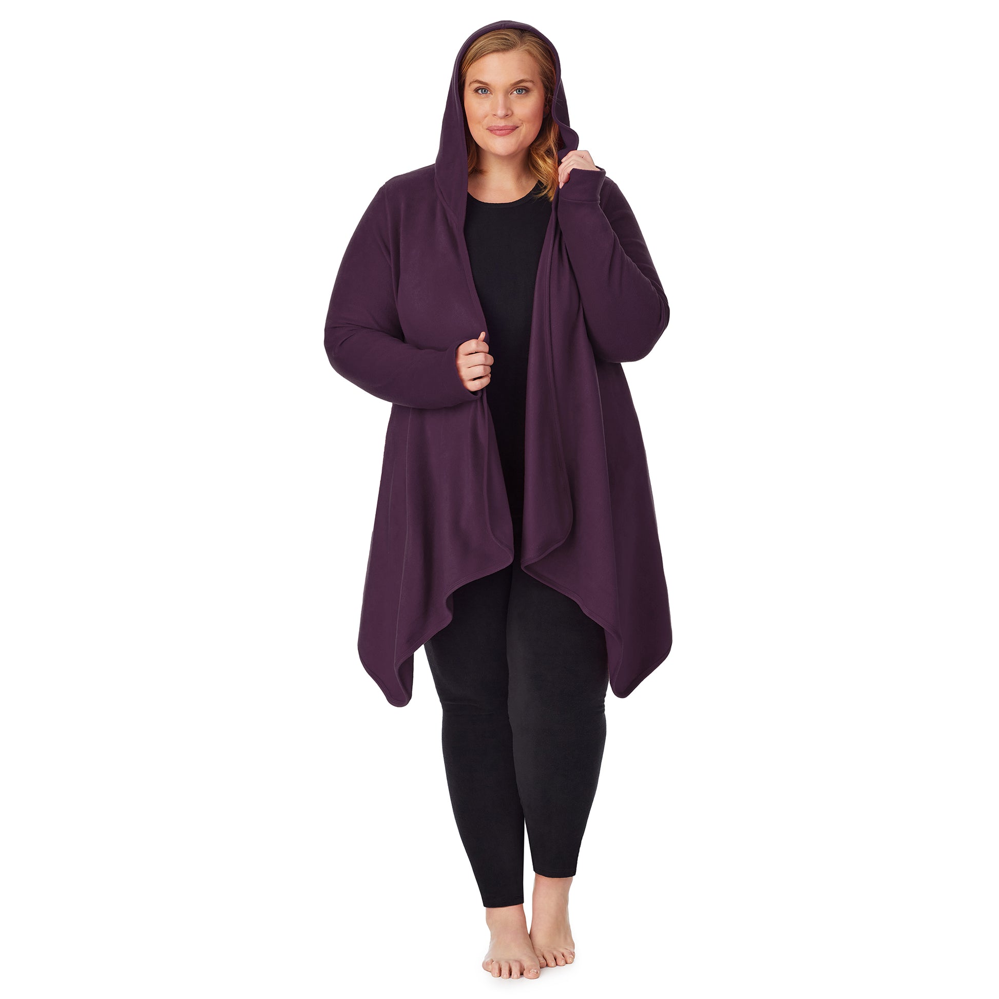 Boysenberry purple;Model is wearing size 1x. She is 5&#39;9&quot;, Bust 38&quot;, Waist 36&quot;, Hips 48.5&quot;.