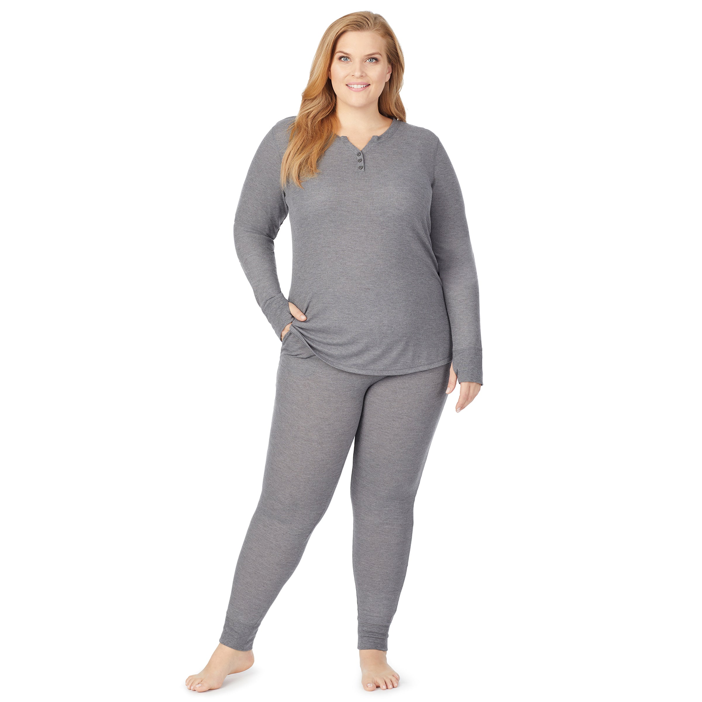Plus size thermal pajamas top