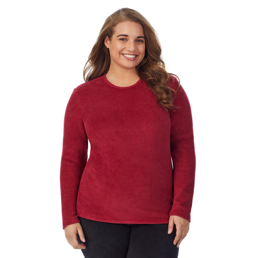 ClimateRight by Cuddl Duds Stretch Fleece Women's Long Sleeve Crew Neck  Base Layer Top, Sizes XS to 4XL