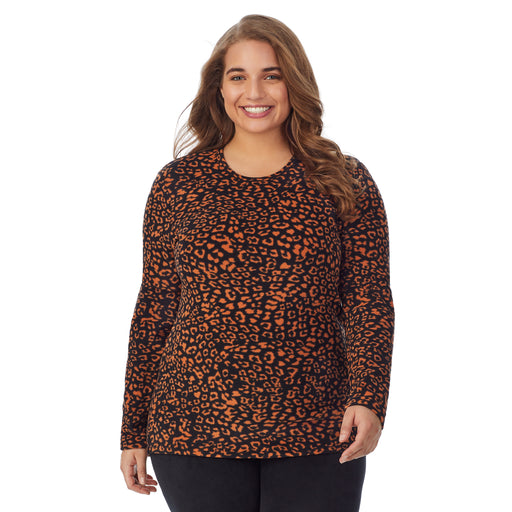 Wholesale Womens Plus Size Holiday Print Fleece Lined Long Sleeve