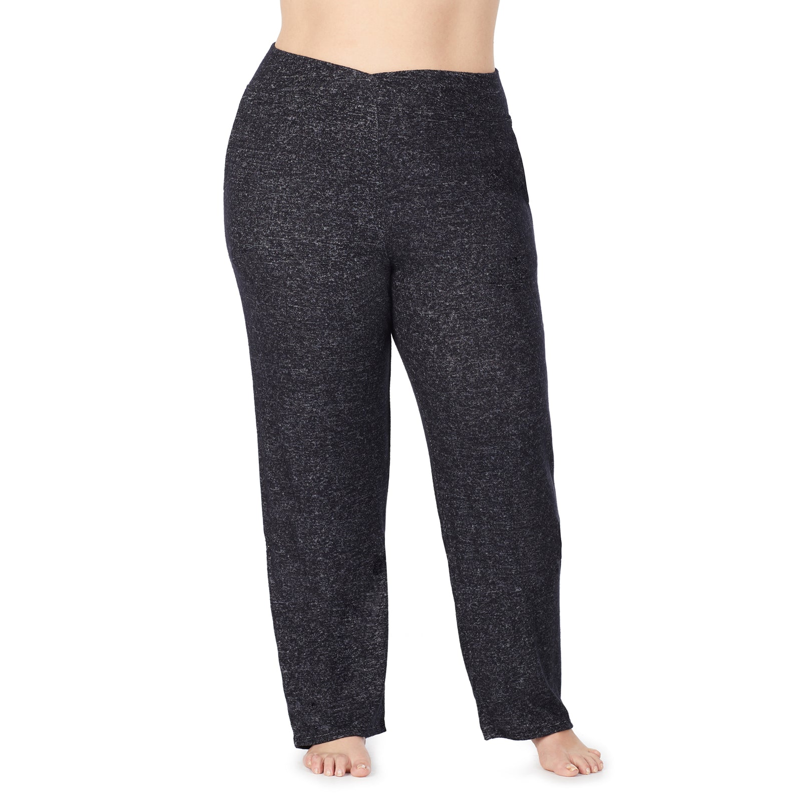 Marled Grey;@A lady wearing SoftKnit Lounge Pant PLUS in Marled Grey  