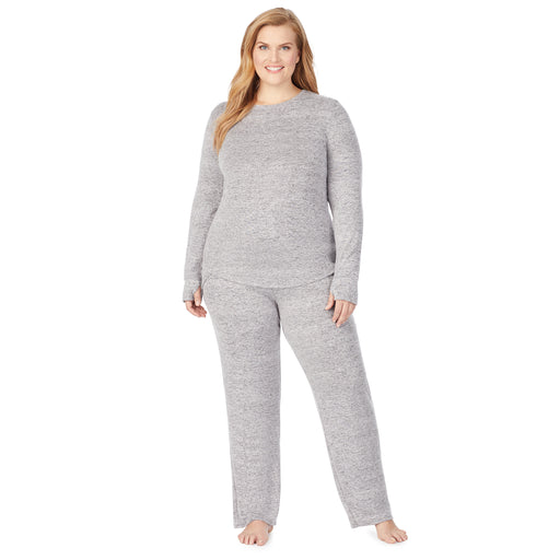 Marled Grey; Model is wearing size 1X. She is 5'9