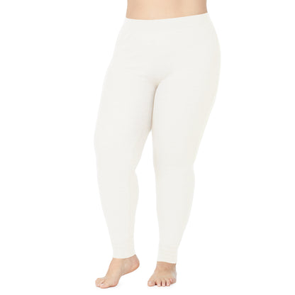 Ivory;Model is wearing size 1X. She is 5'9", Bust 38", Waist 36", Hips 48.5". @A lady wearing a ivory legging plus.