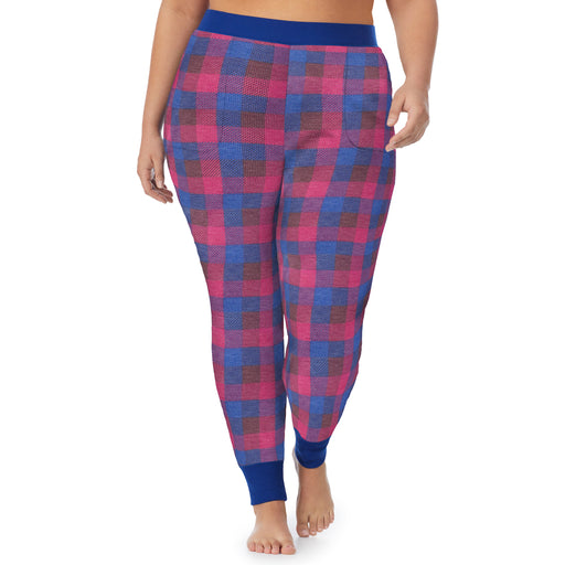 Grape Blue Buffalo Check;Model is wearing size 1X. She is 5'9