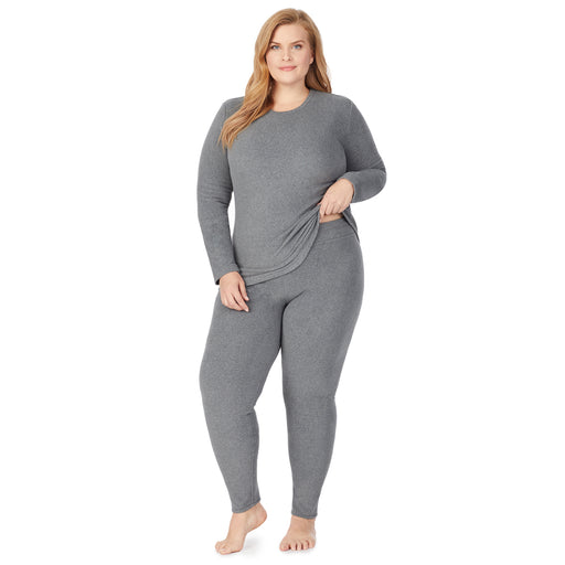 Cuddl Duds Women's Fleecewear with Stretch Legging, Charcoal Heather,  X-Small at  Women's Clothing store