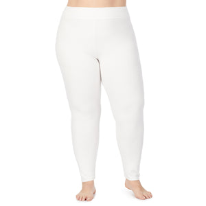lower body of a lady wearing white legging !59% Polyester, 35% Recycled Polyester, 6% Spandex !