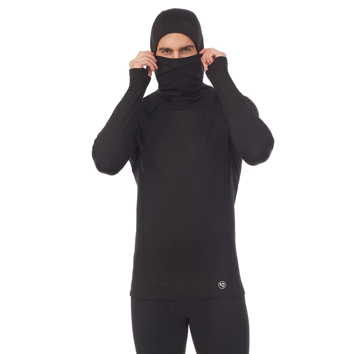Black;@Model is wearing Black Long Sleeve Balaclava