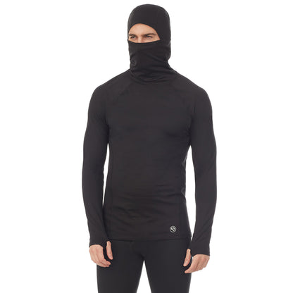 Black;@Model is wearing Black Long Sleeve Balaclava